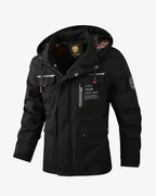 Men's Full-Zip Hooded Multi-Pocket Jacket