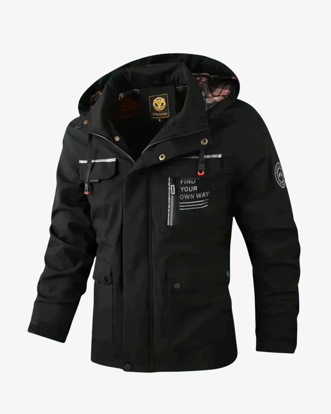 Men's Full-Zip Hooded Multi-Pocket Jacket