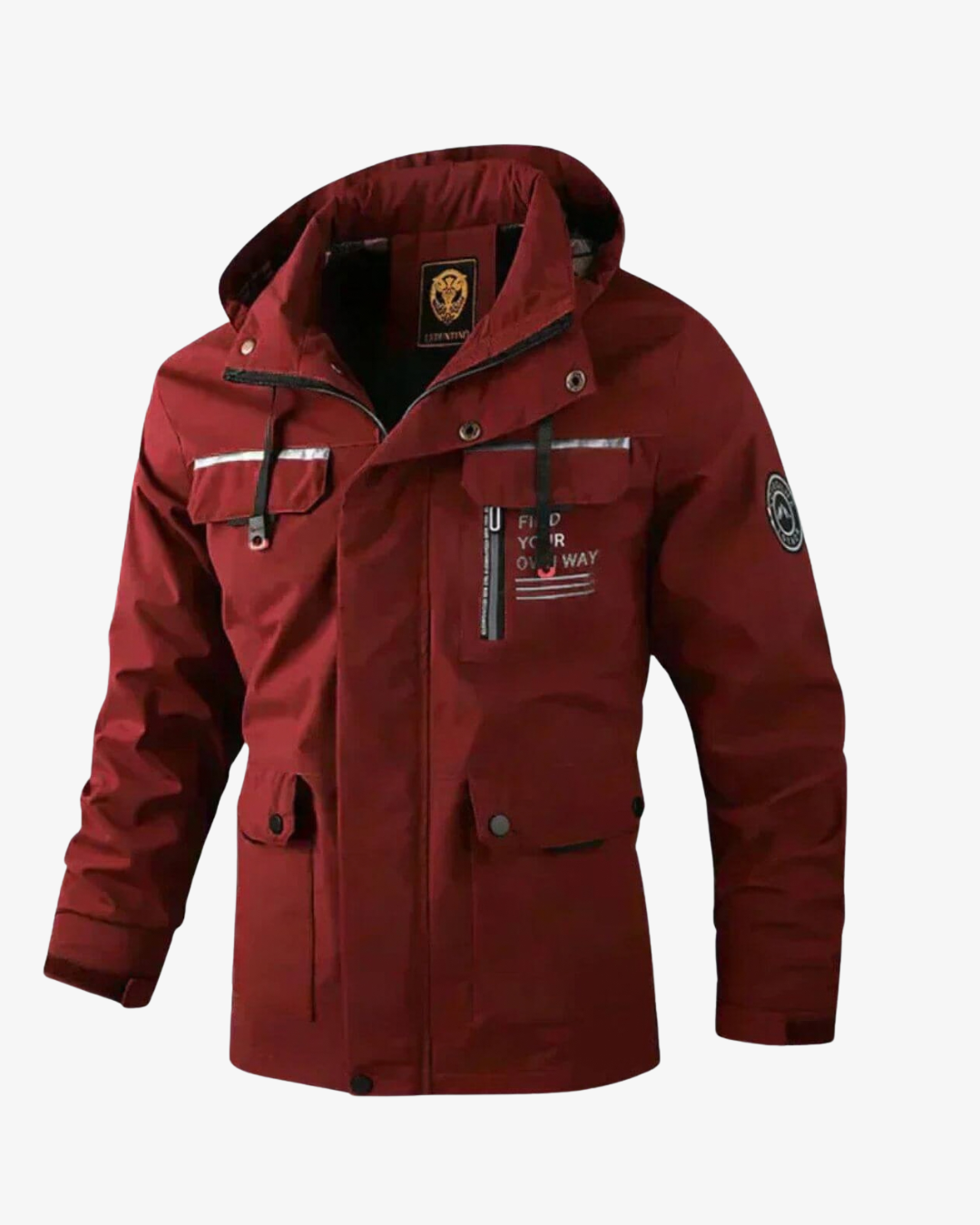 Men's Full-Zip Hooded Multi-Pocket Jacket