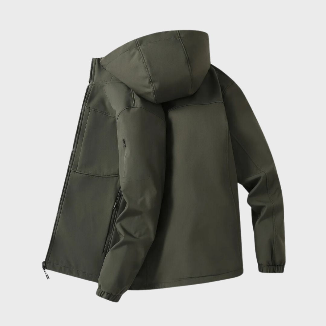 Men's Full-Zip Hooded Utility Jacket