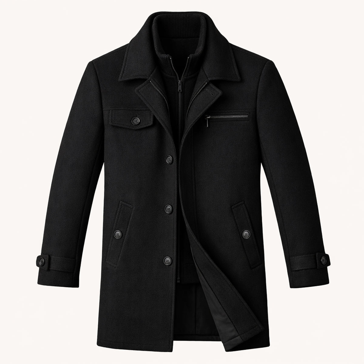 Men's Full-Zip Longline Coat