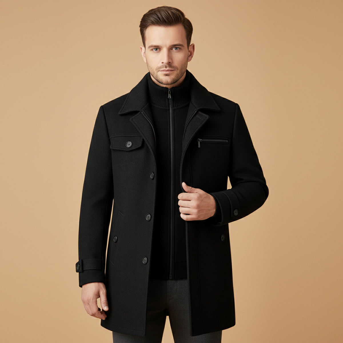 Men's Full-Zip Longline Coat