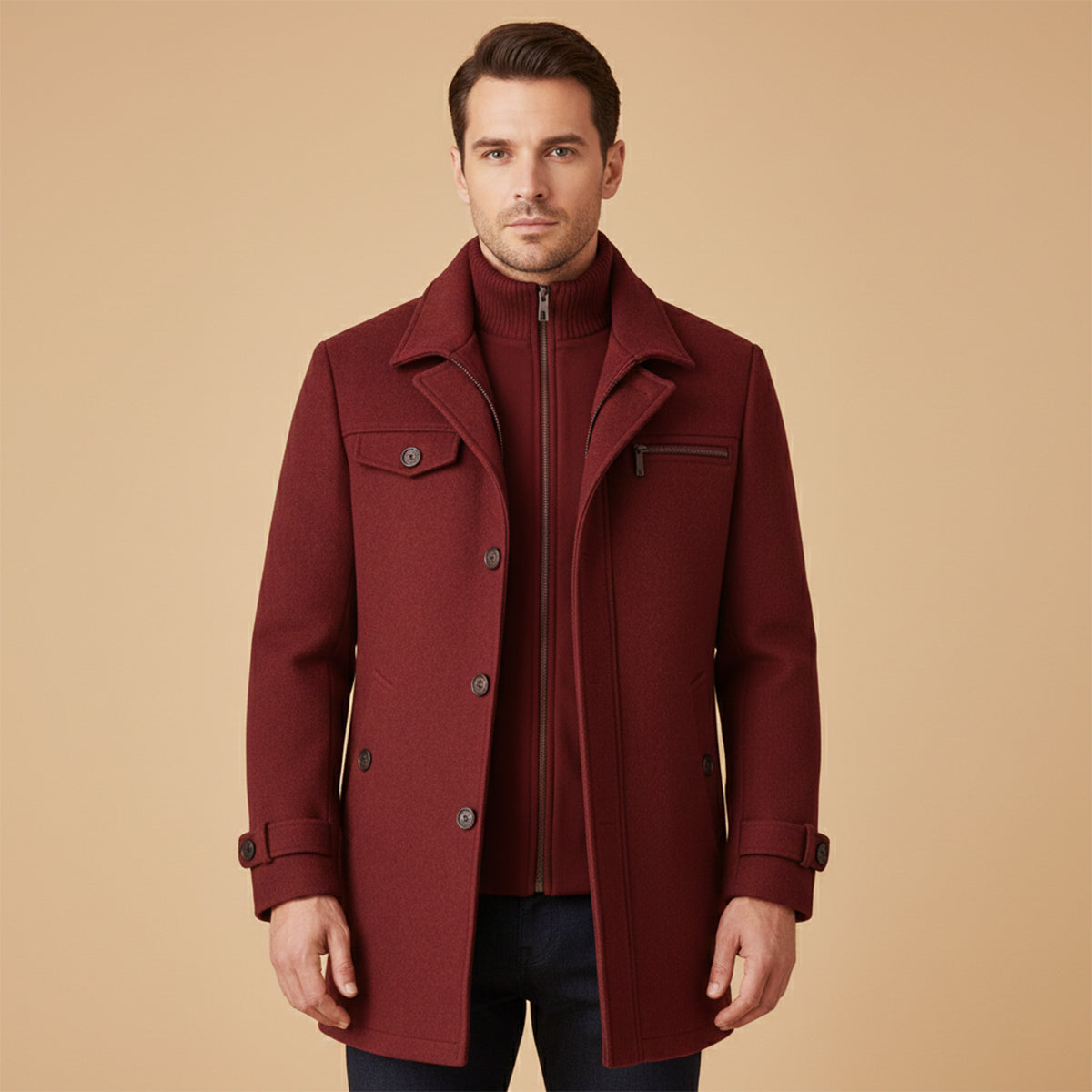 Men's Full-Zip Longline Coat