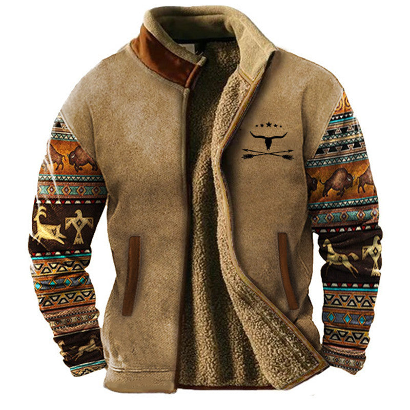 Men's Full-Zip Mandarin Collar Jacket