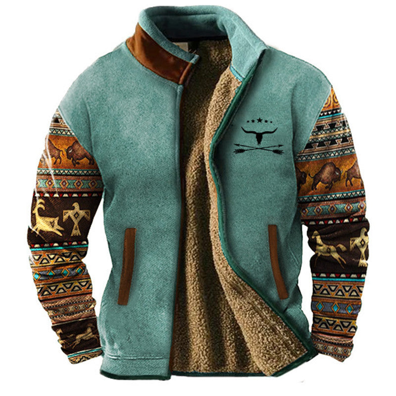 Men's Full-Zip Mandarin Collar Jacket