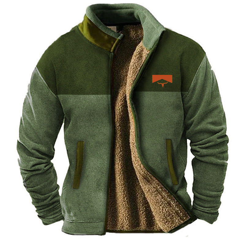 Men's Full-Zip Mandarin Collar Jacket