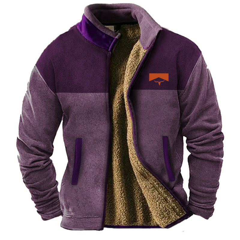 Men's Full-Zip Mandarin Collar Jacket