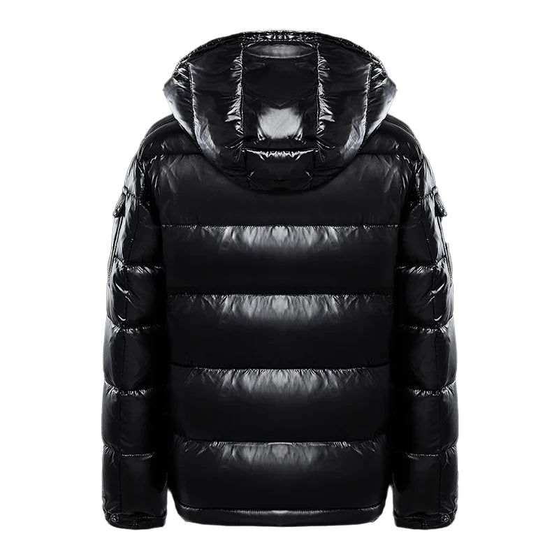 Men's Glossy Quilted Hooded Jacket