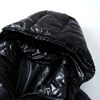 Men's Glossy Quilted Hooded Jacket