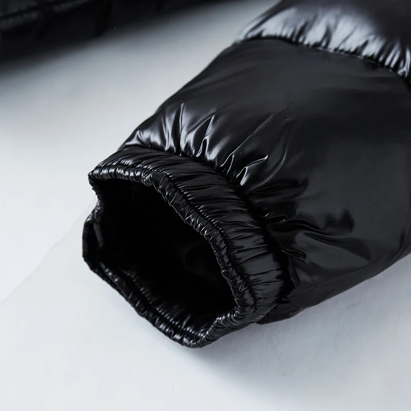 Men's Glossy Quilted Hooded Jacket