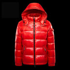Men's Glossy Quilted Hooded Jacket