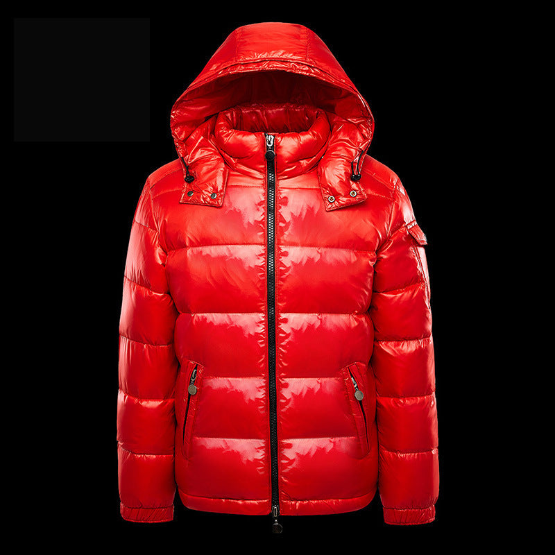 Men's Glossy Quilted Hooded Jacket