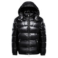 Men's Glossy Quilted Hooded Jacket