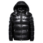 Men's Glossy Quilted Hooded Jacket
