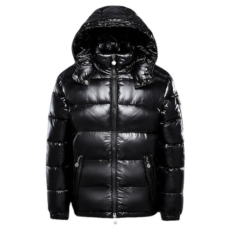 Men's Glossy Quilted Hooded Jacket