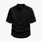Men's Henley Shirt and Pleated Shorts Set