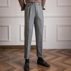 Men's Herringbone Pleated Pants