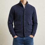 Men's High Collar Knit Jacket