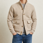 Men's High Collar Knit Jacket