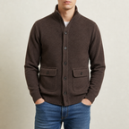 Men's High Collar Knit Jacket