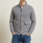 Men's High Collar Knit Jacket