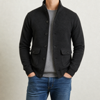 Men's High Collar Knit Jacket