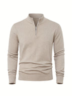 Men's High Collar Quarter-Zip Sweater