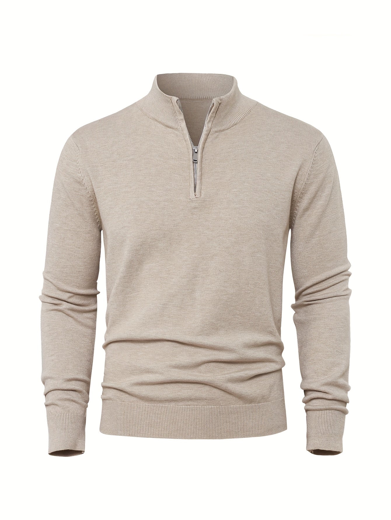 Men's High Collar Quarter-Zip Sweater