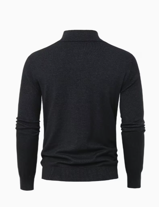 Men's High Collar Quarter-Zip Sweater