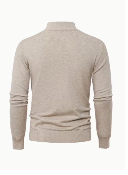 Men's High Collar Quarter-Zip Sweater