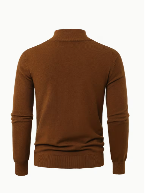 Men's High Collar Quarter-Zip Sweater
