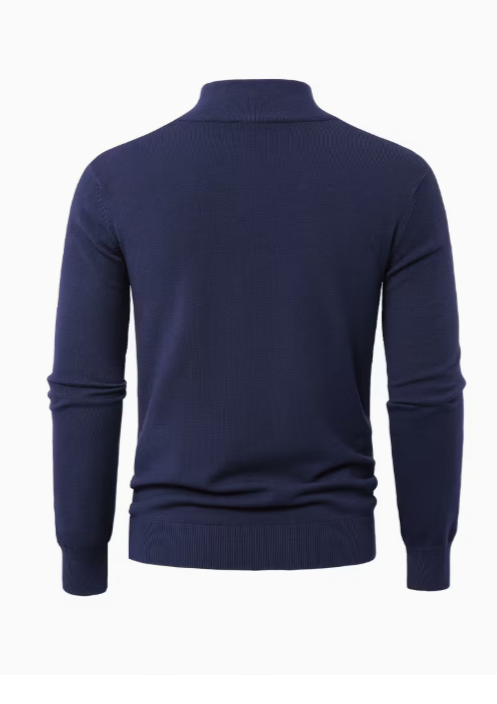 Men's High Collar Quarter-Zip Sweater