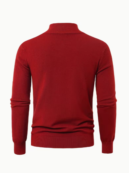Men's High Collar Quarter-Zip Sweater