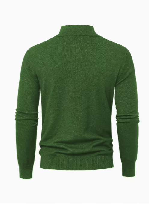 Men's High Collar Quarter-Zip Sweater