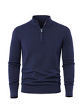 Men's High Collar Quarter-Zip Sweater