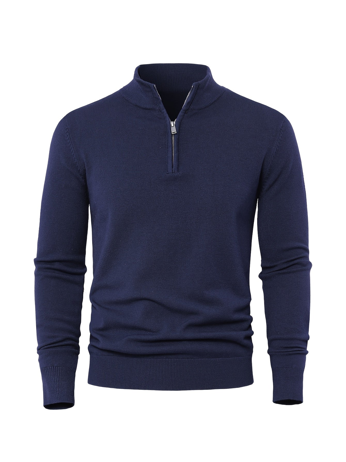Men's High Collar Quarter-Zip Sweater