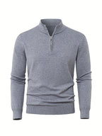 Men's High Collar Quarter-Zip Sweater