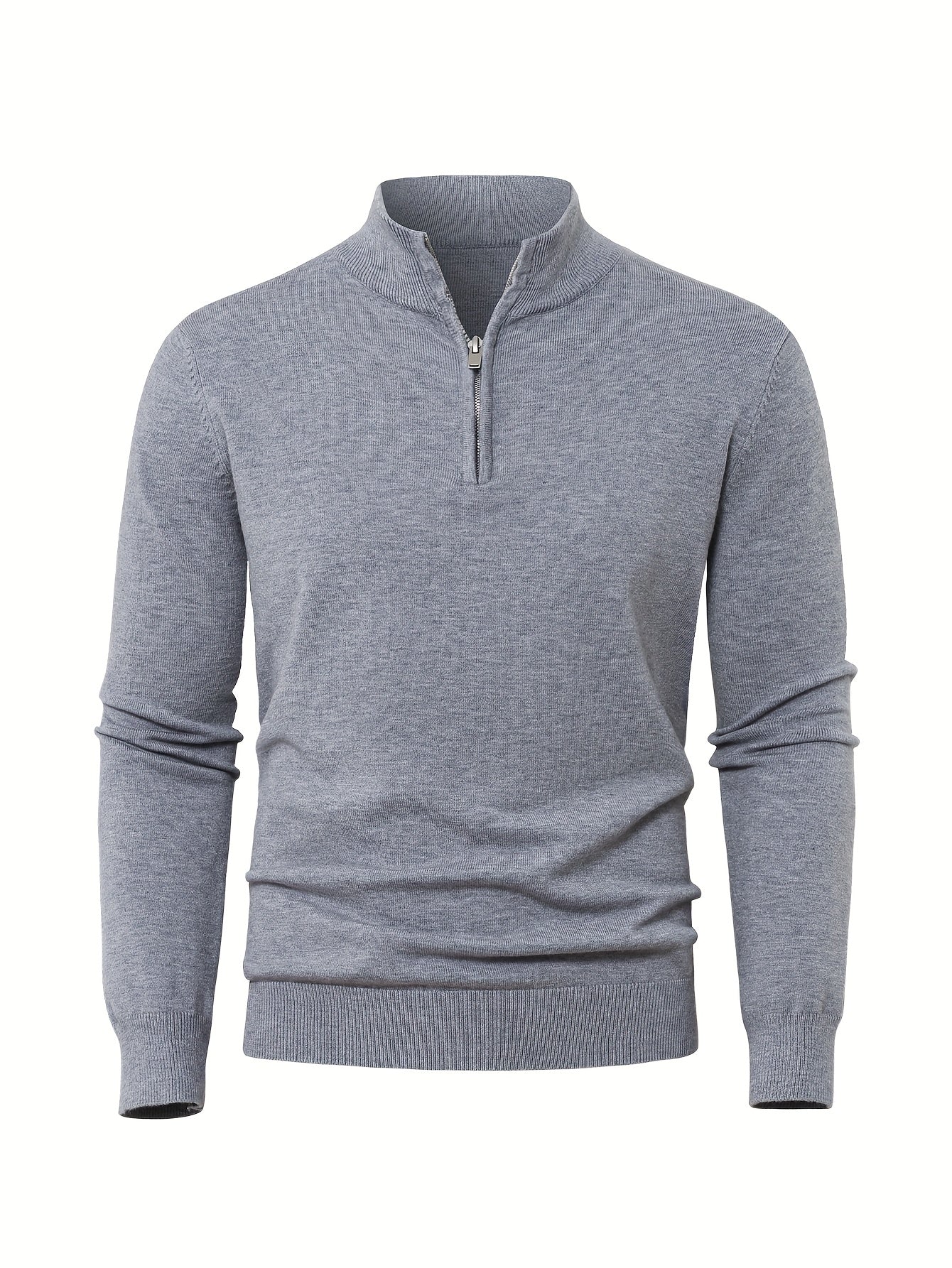 Men's High Collar Quarter-Zip Sweater