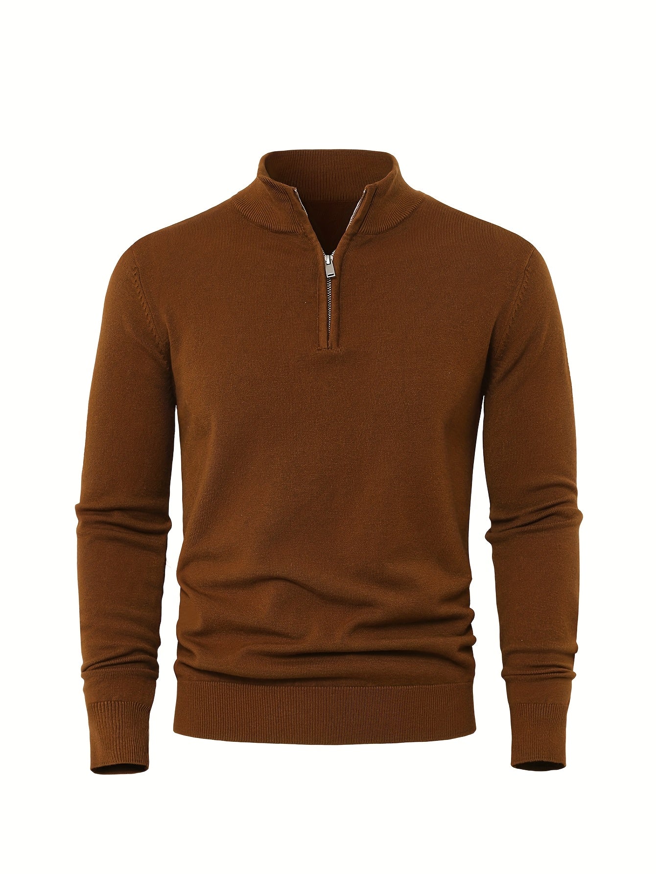 Men's High Collar Quarter-Zip Sweater