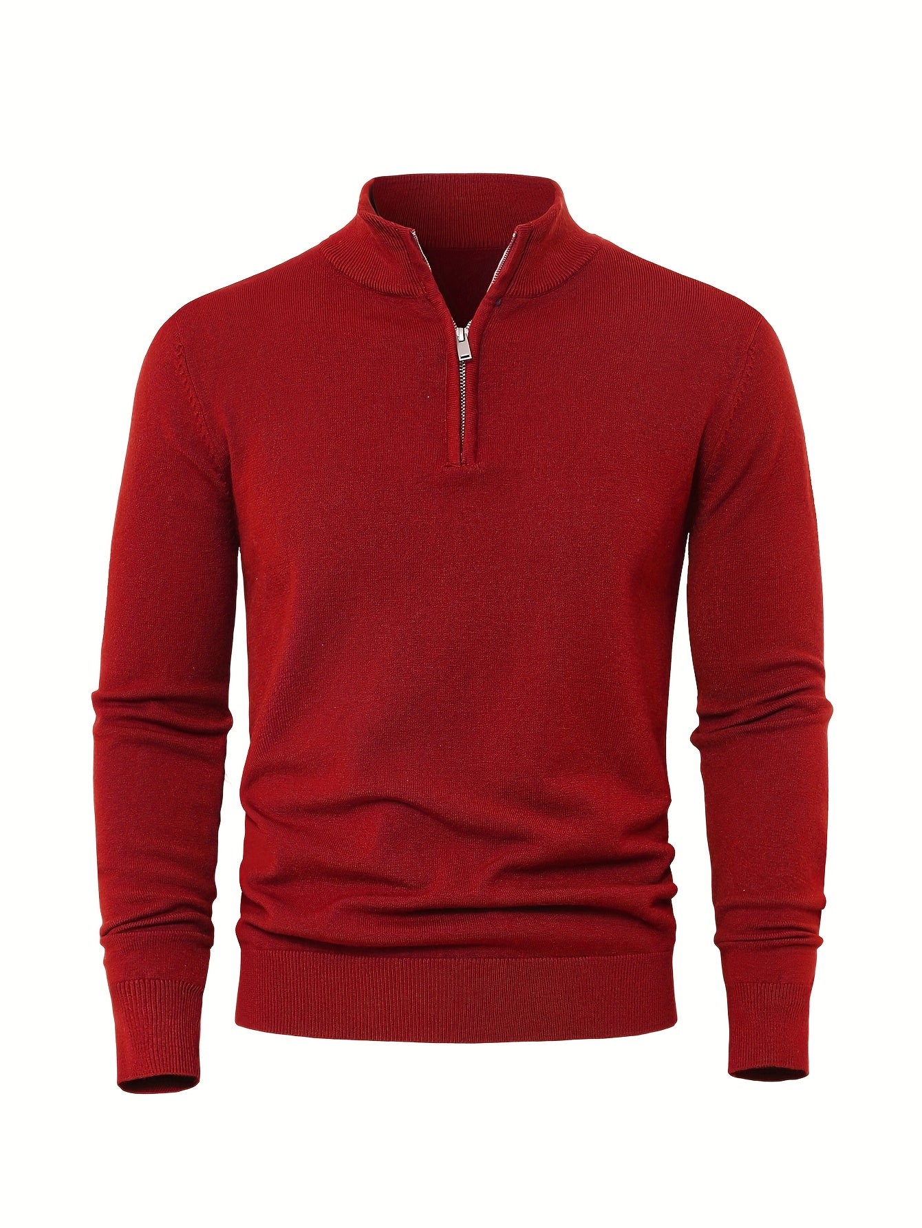 Men's High Collar Quarter-Zip Sweater