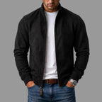 Men's High Collar Suede-Look Jacket