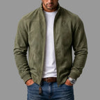 Men's High Collar Suede-Look Jacket
