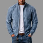 Men's High Collar Suede-Look Jacket