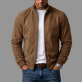 Men's High Collar Suede-Look Jacket