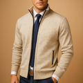 Men's High Collar Zip-Up Cardigan