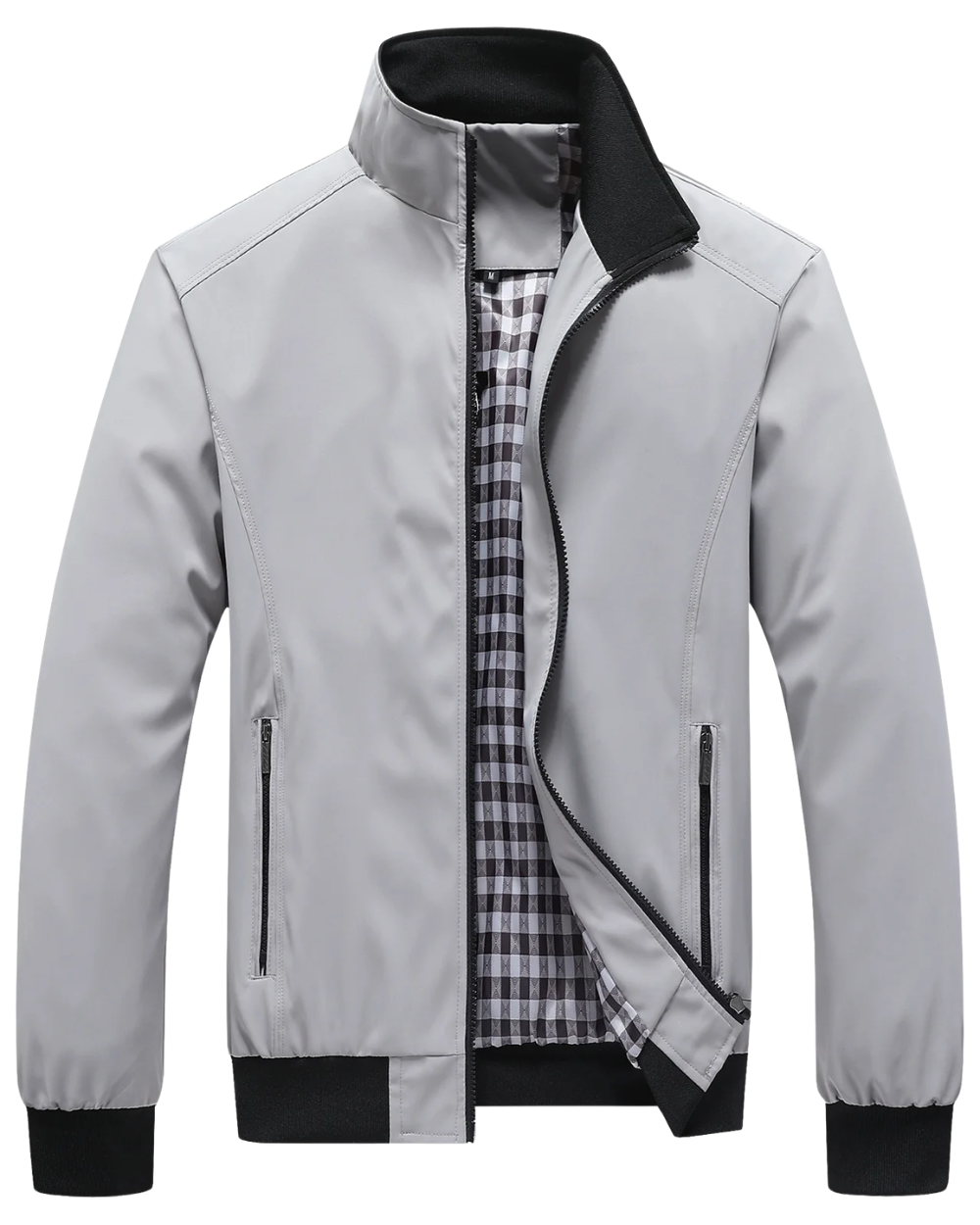 Men's High Collar Zip-Up Jacket