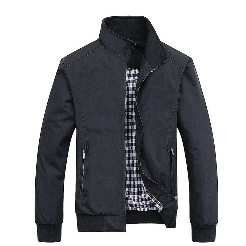 Men's High Collar Zip-Up Jacket