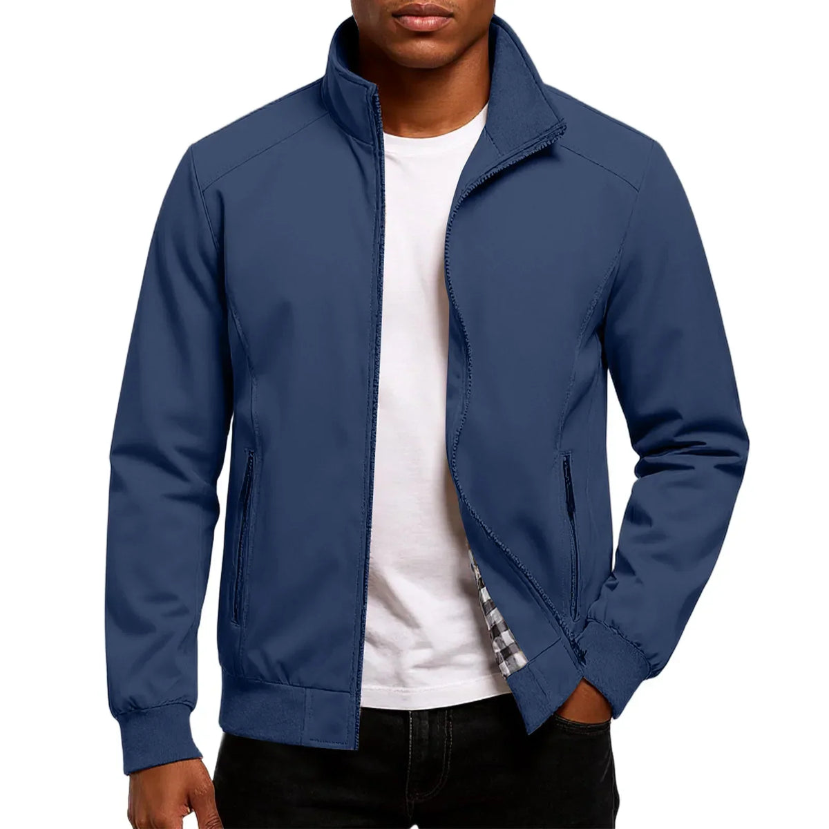 Men's High Collar Zip-Up Jacket