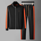 Men's High Collar Zip-Up Pants Set