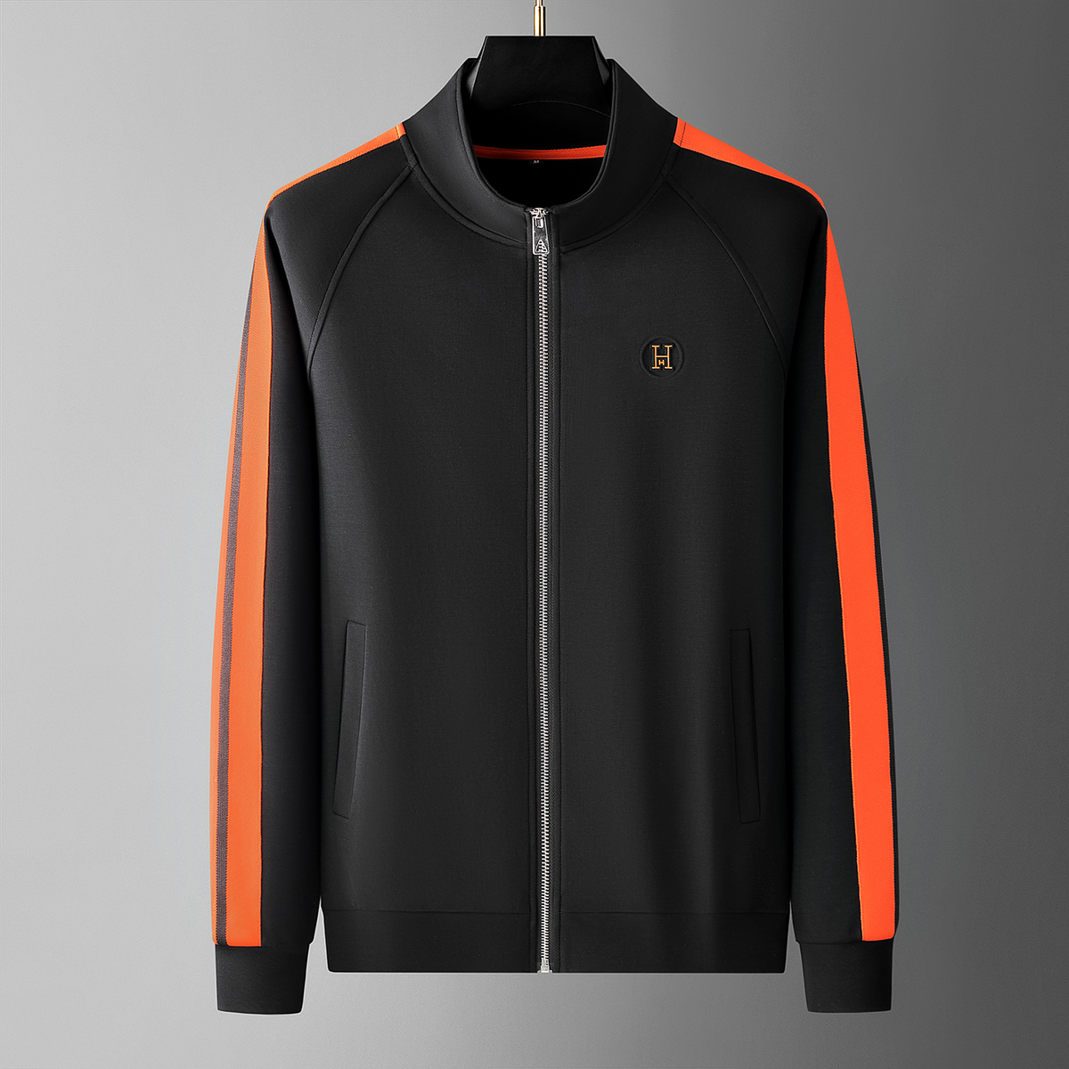 Men's High Collar Zip-Up Pants Set
